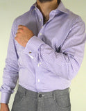Purple Micro Check Dress Shirt by CADO