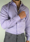 Purple Micro Check Dress Shirt by CADO