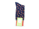 Coral Polka Dot Blue Speck Socks