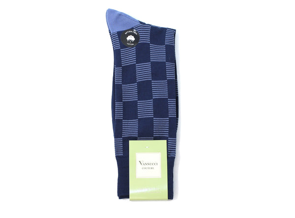 Navy Box Stripe Socks