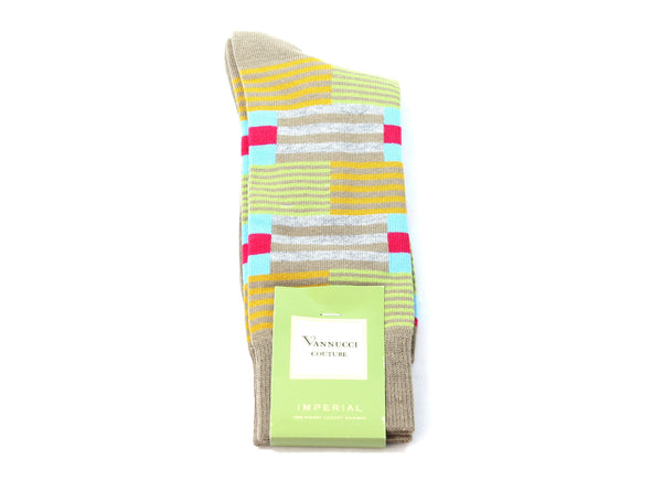 Tan Mixed Stripe Socks