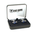 Blue Stone Barrel Cuff Link